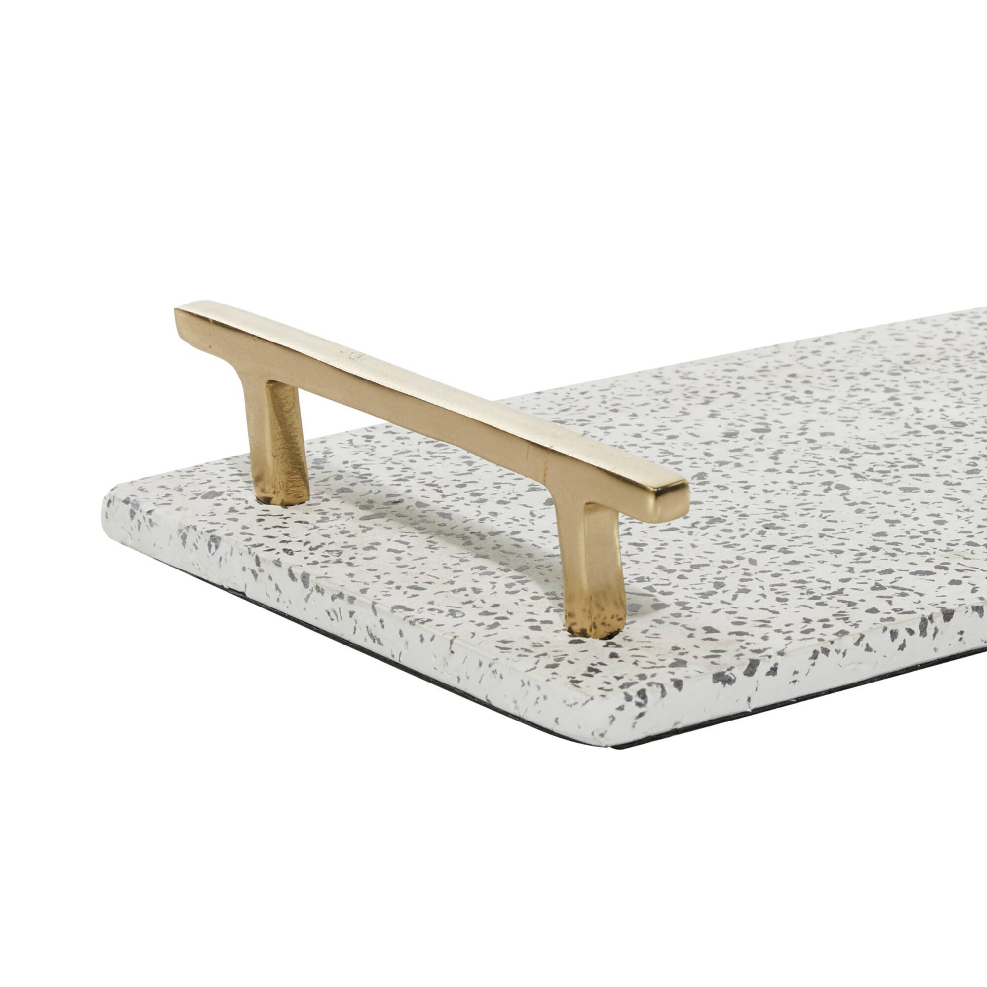 White Ceramic Contemporary Tray Set